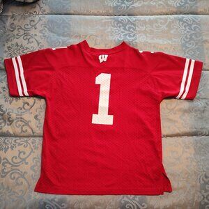 Adidas Wisconsin Badgers football jersey, excellent used condition, sz M (10-12)